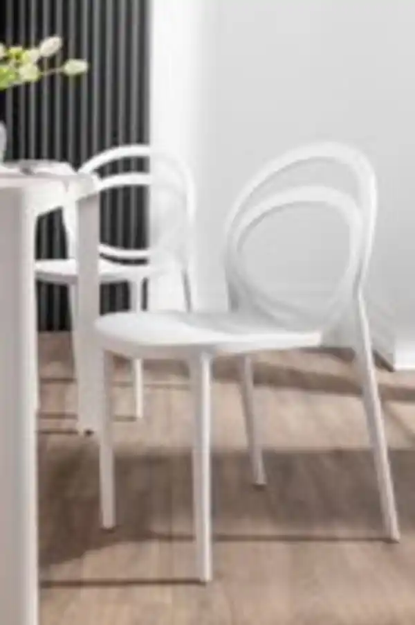 Bild 2 von Better Home 4er-Set stapelbare Esszimmerstühle aus Polypropylen, ca. 54 x 40,5 x 45-82 cm - Weiß