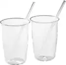 Bild 2 von IDEENWELT Glasbecher mit Trinkhalm 2er-Set Transparent