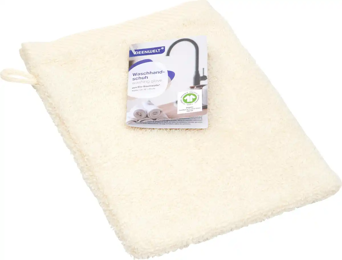 Bild 1 von IDEENWELT Waschhandschuh 16x21 cm offwhite