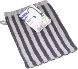 IDEENWELT Waschhandschuh 16x21 cm Streifen anthrazit