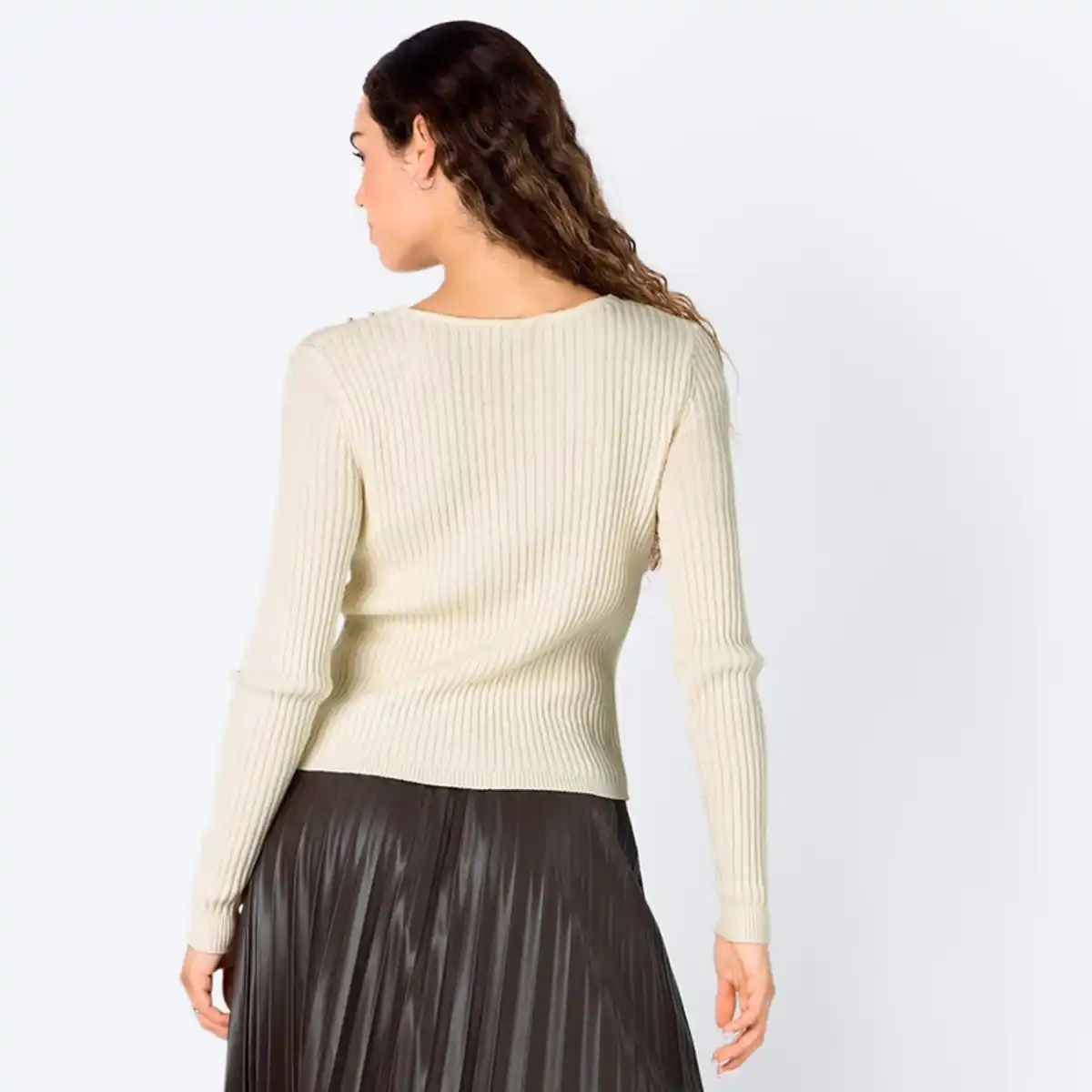 Bild 4 von Damen-Pullover mit V-Ausschnitt und Ziersteinen