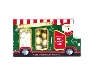 Weihnachtstruck gefüllt mit Marshmallow & Pralinen