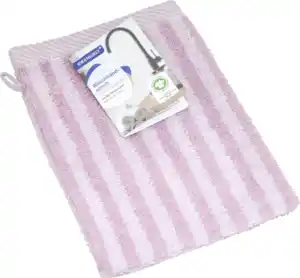 IDEENWELT Waschhandschuh 16x21 cm Streifen altrosa