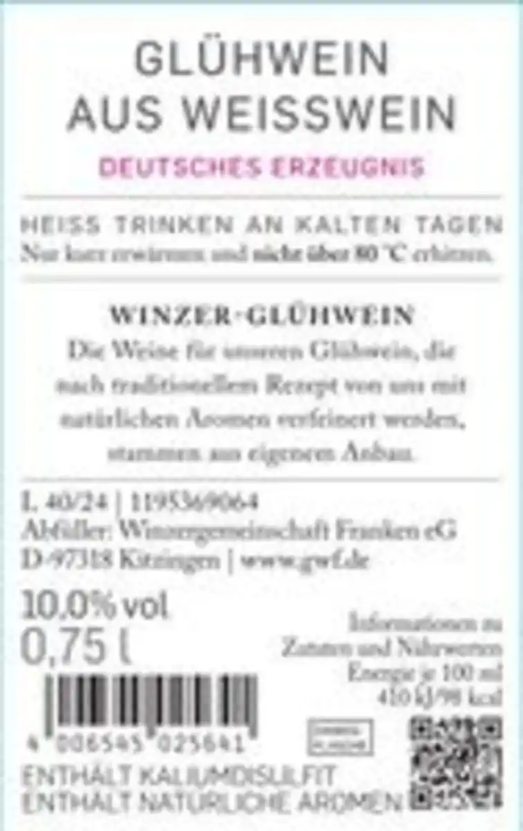 Bild 3 von GWF Winzerglühwein aus Weißwein 0,75l