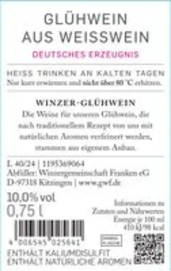 Bild 3 von GWF Winzerglühwein aus Weißwein 0,75l