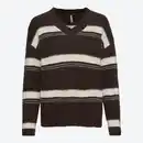Bild 1 von Damen-Pullover mit Ringelmuster und V-Ausschnitt
