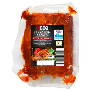 BBQ Hähnchensteaks, mariniert, 550 g, Rote Paprika