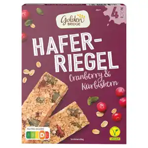 GOLDEN BRIDGE Haferriegel 140 g, Cranberry & Kürbiskern