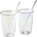 Bild 2 von IDEENWELT Glasbecher mit Trinkhalm 2er-Set Rain