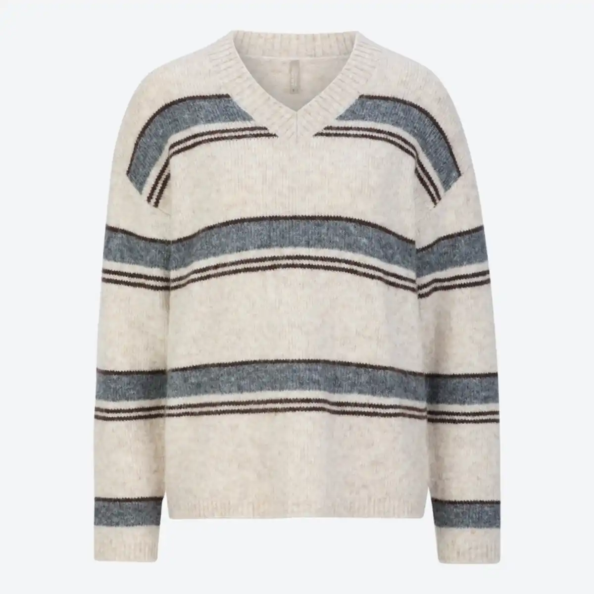 Bild 2 von Damen-Pullover mit Ringelmuster und V-Ausschnitt