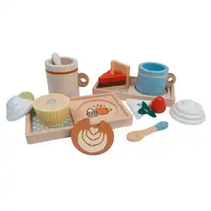 TOYLINO Holz-Gebäck-Set, Kaffee und Kuchen