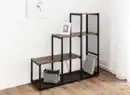 Bild 2 von Prestige Home Living Indoor Wohnzimmerregal, stufenförmig, 4 Ebenen, ca. 106 x 33 x 112 cm - Braun
