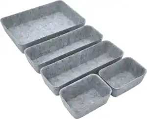 IDEENWELT Filzorganizer 5er-Set grau
