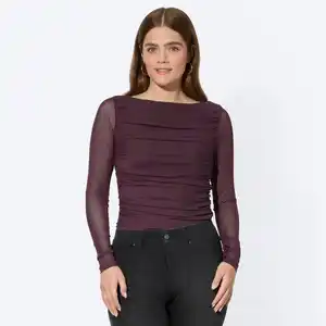 Damen-Langarm-Body mit Raffung