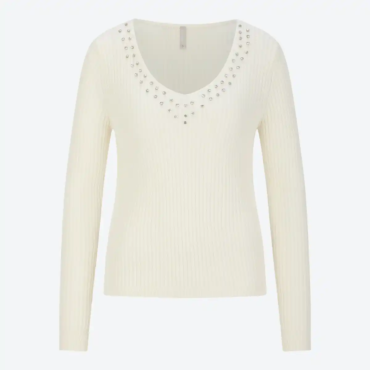 Bild 3 von Damen-Pullover mit V-Ausschnitt und Ziersteinen
