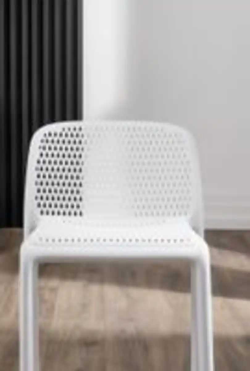 Bild 3 von Better Home 4er-Set stapelbare Esszimmerstühle aus Polypropylen, ca. 49 x 38 x 45,5-66,5 cm - Weiß