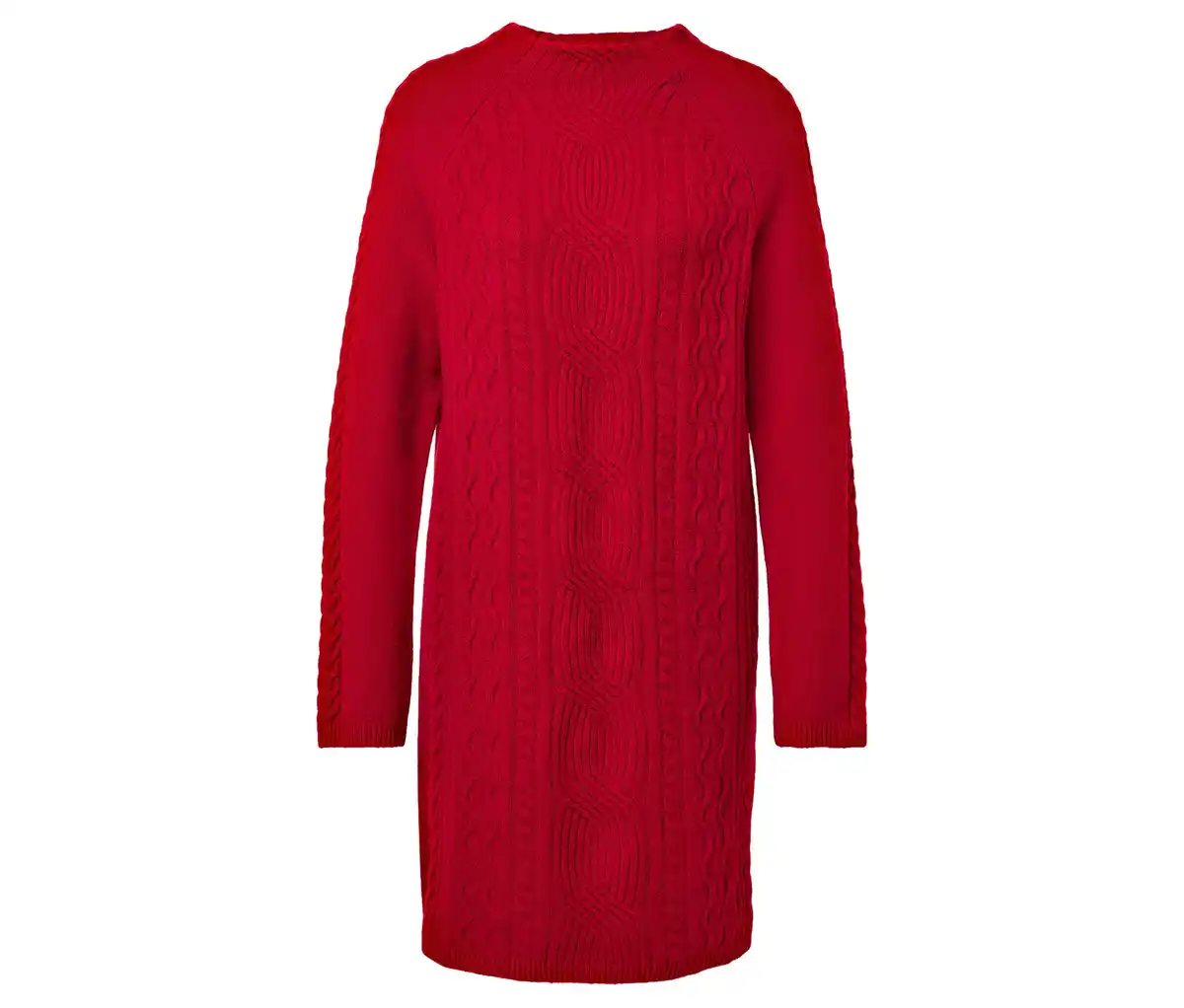 Bild 1 von Strickkleid mit Zopfmuster, rot