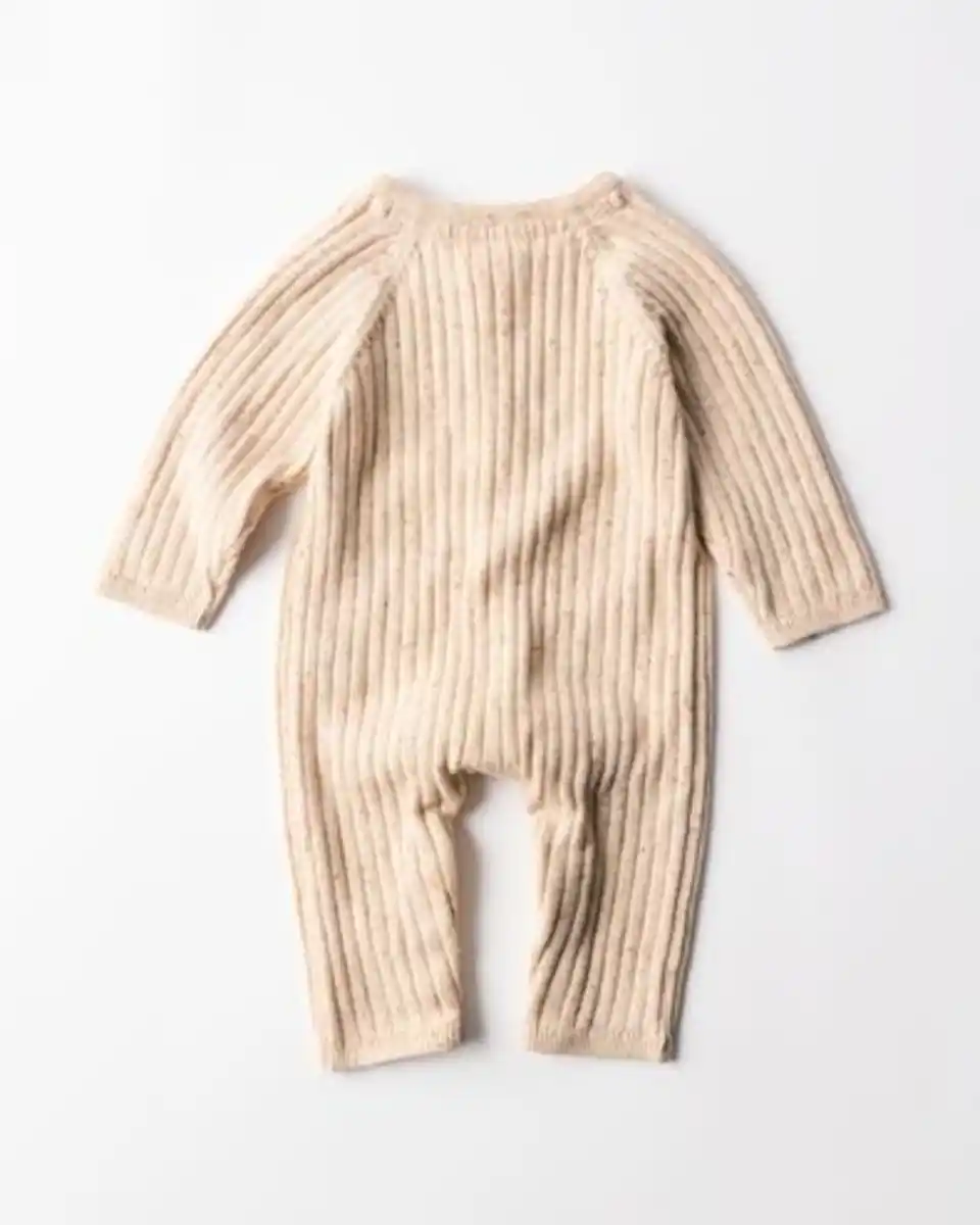Bild 2 von Newborn-Jumpsuit, Feinstrick, Igel ecru