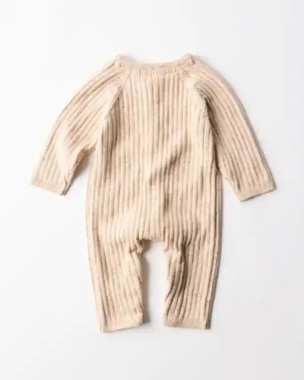 Bild 2 von Newborn-Jumpsuit, Feinstrick, Igel ecru