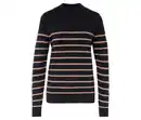 Bild 1 von Strickpullover mit Stehkragen, schwarz mit hellbraunen Streifen