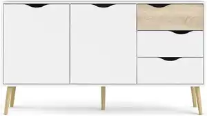 Home affaire Sideboard Oslo Aufbewahrung, Schubladenschrank, Kommode mit 2 Türen, 3 Schubladen, Breite 147 cm, Höhe 81 cm