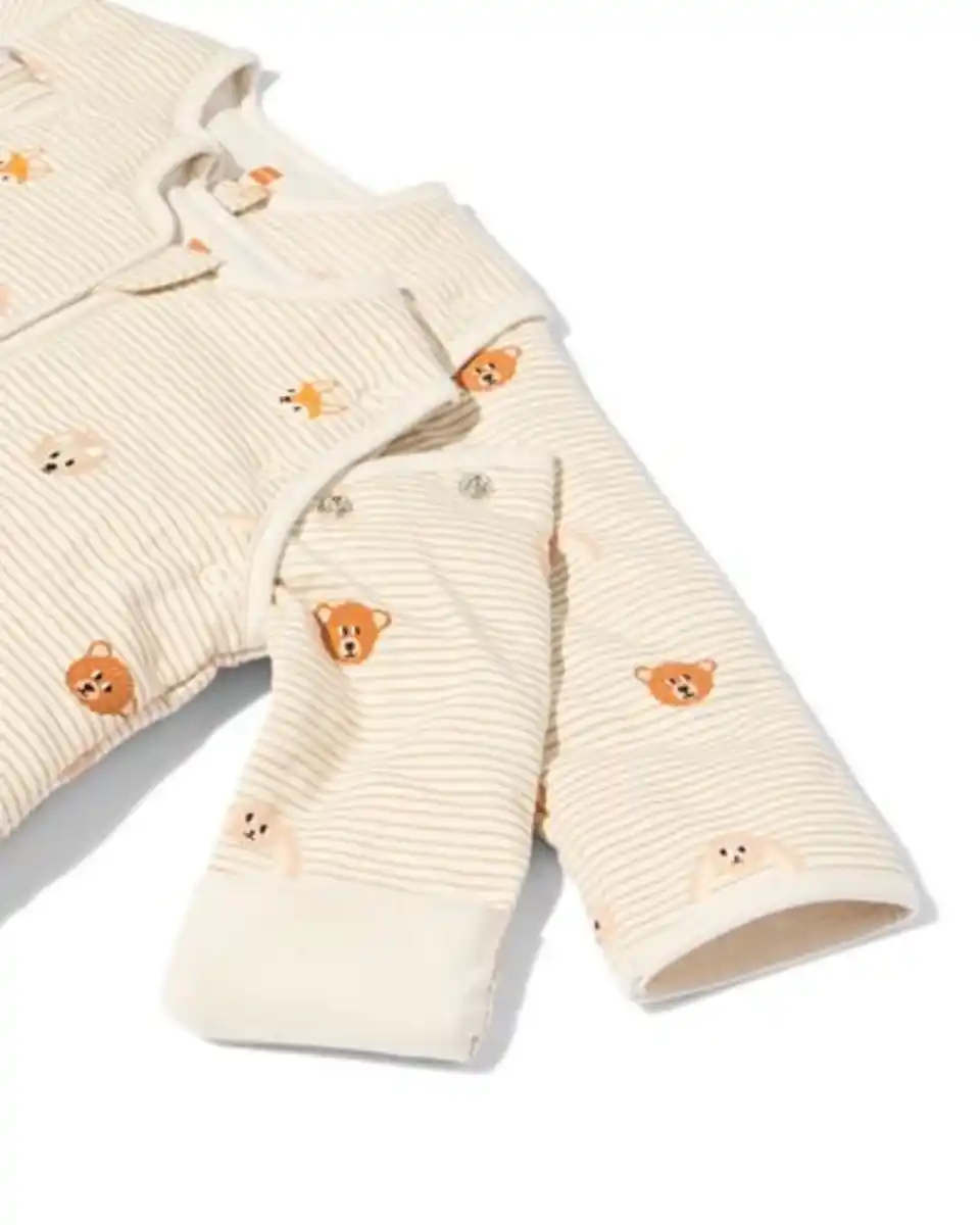 Bild 4 von Baby-Schlafsack mit abnehmbaren Ärmeln, aus Baumwolle, 3 TOG, Tiere naturfarben