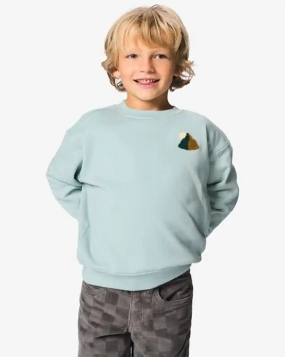 Bild 4 von Kinderpullover aus Sweatstoff, Sonne hellblau