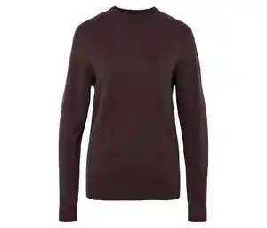 Strickpullover mit Stehkragen, dunkelbraun