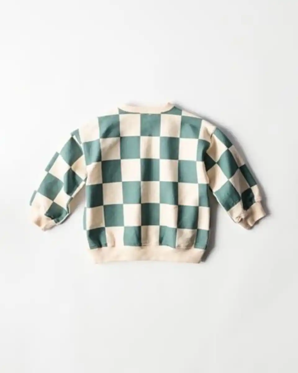 Bild 3 von Babypullover, kariert, Igel grün