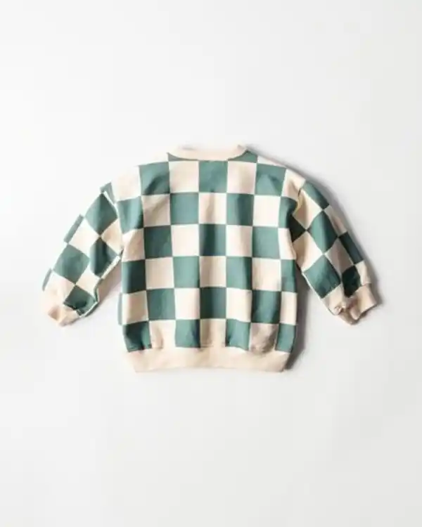 Bild 3 von Babypullover, kariert, Igel grün