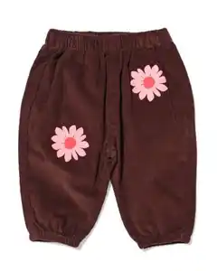 Babyhose, Wide Fit, Kord, Blumen dunkelbraun