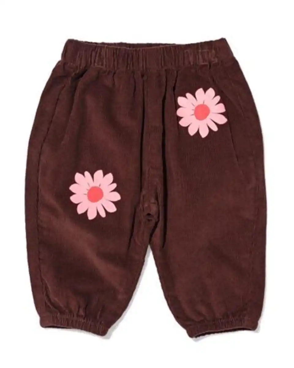 Bild 1 von Babyhose, Wide Fit, Kord, Blumen dunkelbraun