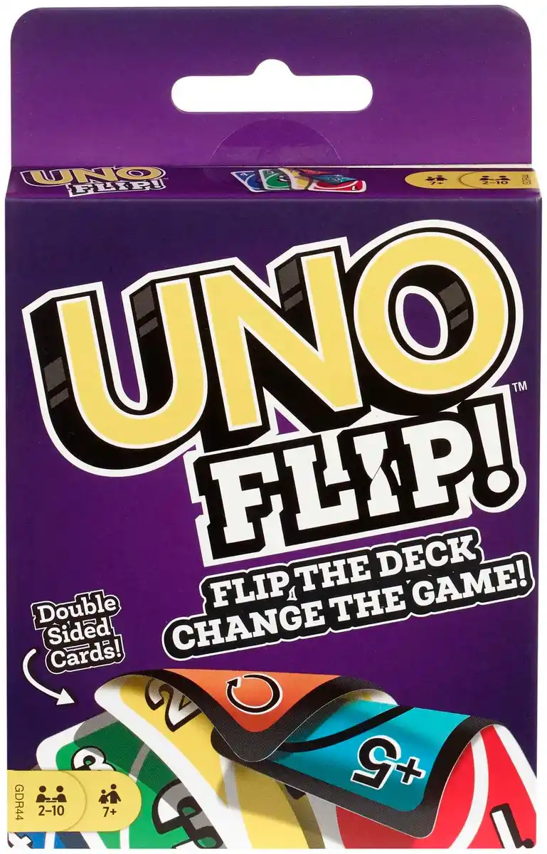Bild 1 von Mattel Games UNO Flip, Kartenspiel, Gesellschaftsspiel, Familienspiel, Kinderspiel, 1 Stk