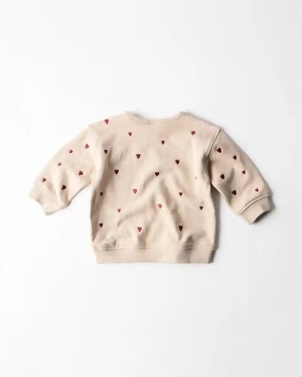 Bild 3 von Newborn-Sweater, Sweatstoff, Herzen sandfarben