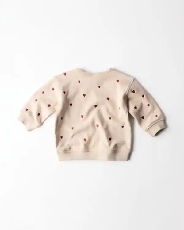 Bild 3 von Newborn-Sweater, Sweatstoff, Herzen sandfarben
