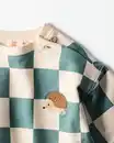 Bild 2 von Babypullover, kariert, Igel grün