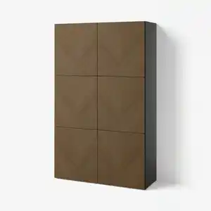 BESTÅ Aufbewahrung mit Türen, schwarzbraun/Hedeviken braun lasiertes Eichenfurnier, 120x42x193 cm