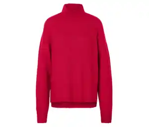Soufflé-Yarn-Grobstrickpullover, rot