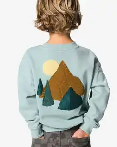 Kinderpullover aus Sweatstoff, Sonne hellblau