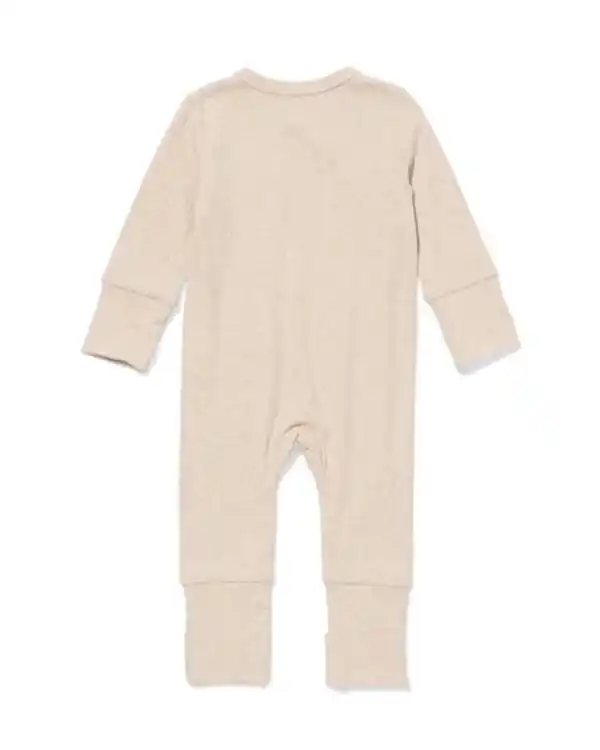 Bild 2 von Newborn-Strampler zum Mitwachsen, LENZING™ ECOVERO™, gerippt sandfarben