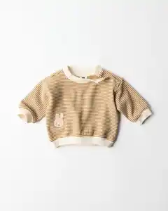 Miffy-Newborn-Pullover aus Sweatstoff, gestreift ecru