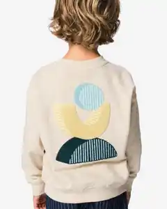 Kinderpullover aus Sweatstoff, abstrakt sandfarben