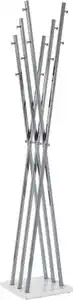 HAKU Garderobenständer Kleiderständer, Standgarderobe, quadratisch - aus Metall Silber - B/T/H 35/35/186 cm