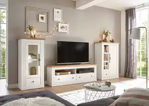 OTTO home Vitrine Westminster, Hochschrank im Landhausstil, Glasvitrine, Stauraumelement Metallgriffe, ausreichend Stauraum, in 2 Farben erhältlich
