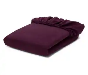 Biber-Spannbettlaken, Aubergine, Normalgröße