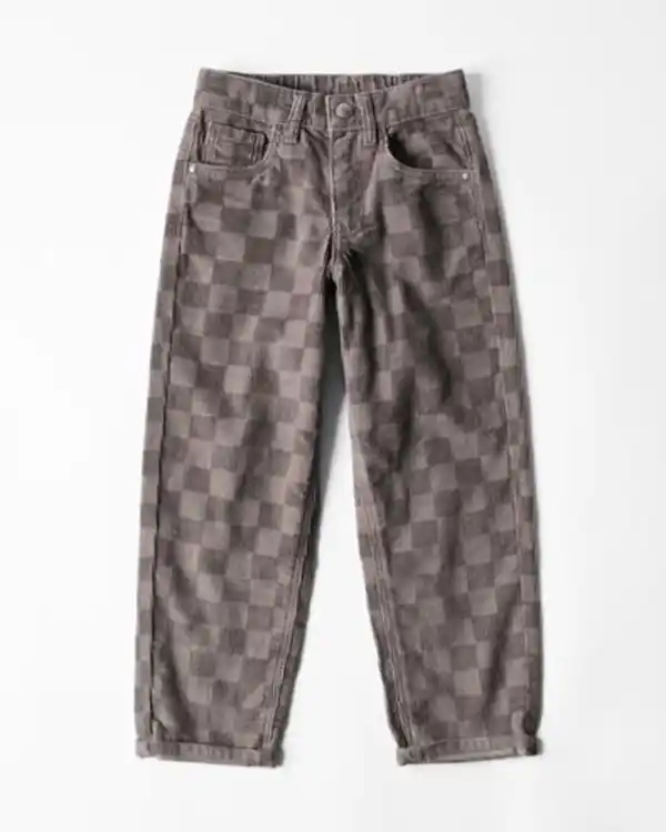 Bild 2 von Kinderhose, Regular Fit, Cord, kariert grau