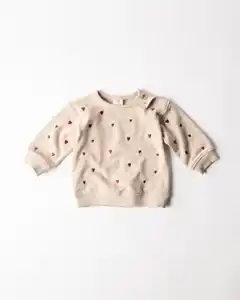 Newborn-Sweater, Sweatstoff, Herzen sandfarben