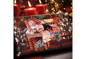 Krebs Glas Lauscha Adventskalender Weihnachtsdeko mit schönen Figuren, ca.4-5cm (Set, 24-tlg), mit Weihnachtsbaumschmuck aus Glas, handdekoriert und mundgeblasen