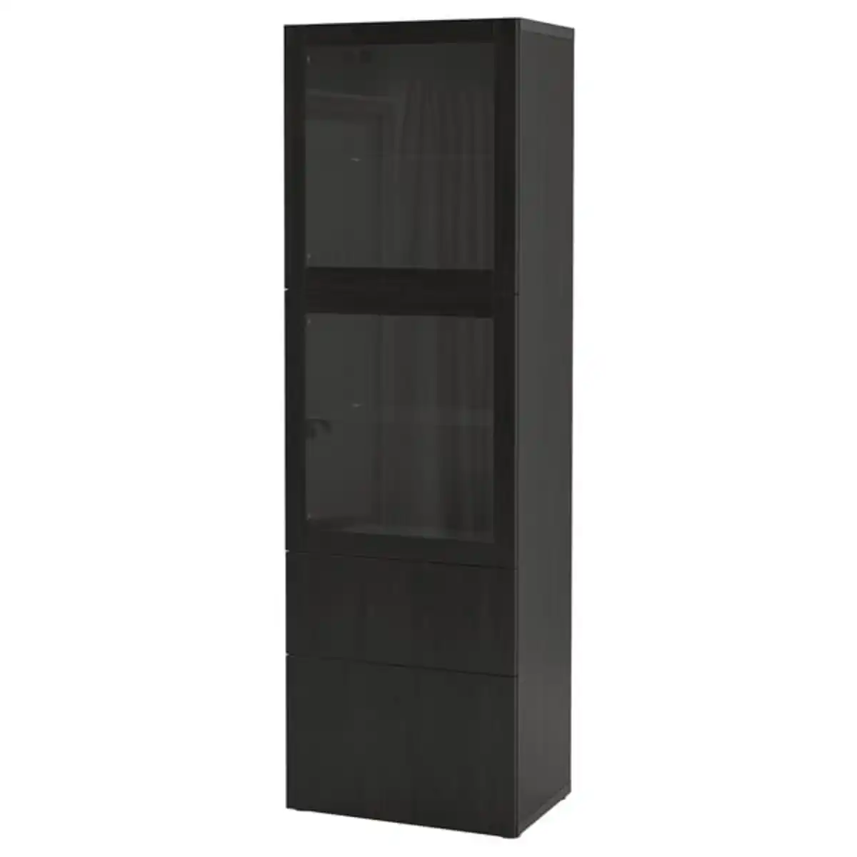 Bild 1 von BESTÅ Vitrine, schwarzbraun/Lappviken Klarglas sbr, 60x42x193 cm