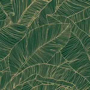 Xora Vliestapete, Grün, Kunststoff, Papier, Blätter, 52x1000 cm, Made in Europe, Tapeten & Wandverkleidungen, Vliestapeten